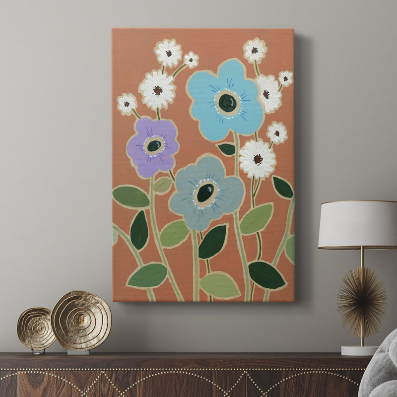 Woodblock Floral IV - Gallery Cavas, H 18 po x l 12 po