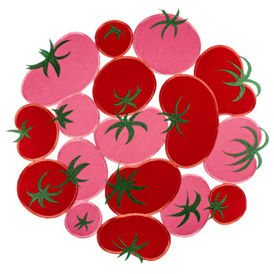 Tomato Cut Work Doily (24" Rd)