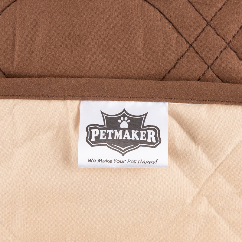 Brown Quilted Waterproof Pet Furniture Protector Pad