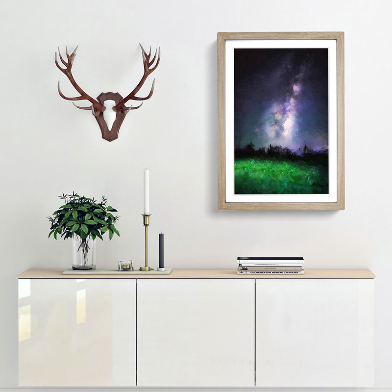 Stars Above Colorado Mountains - Picture Frame Graphic Art Print, 87cm H x 62cm W x 2cm D, Oak Framed