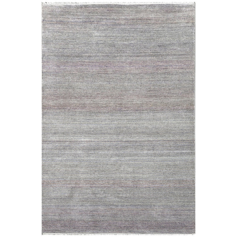 One-of-a-Kind Rectangle 6' x 8'11" Area Rug in Silver/Purple/Beige
