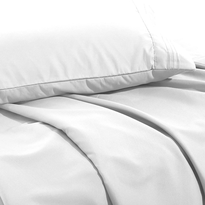 Ensemble de literie en microfibre 1800 Series, Ensemble de drap pour lit double avec deux taies d, Bleu