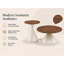Ensemble de tables basses rondes 2 pièces, plateau de table à motif noyer avec base en acier, table basse multifonctionnelle (blanc et noyer)