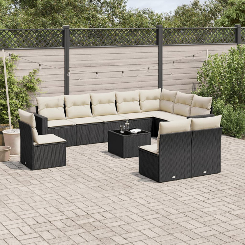 Ensemble de canapé de jardin Vidaxl noir et crème