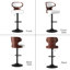 Ensemble de tabourets de bar pivotants à hauteur réglable avec dossier et repose-pieds, idéal pour divers espaces intérieurs-1439539007