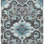 Tapis intérieur / extérieur lavable bleu sarcelle et gris anthracite 10 pi x 14 pi