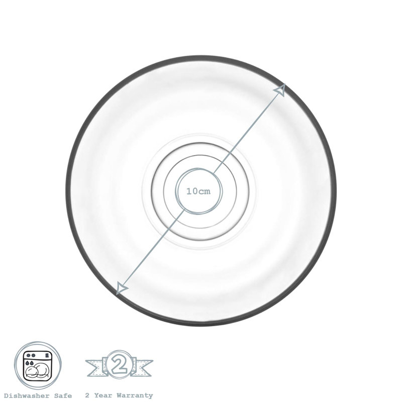 LAV - Klasik Glass Tea Cup Saucers - 10cm, 6