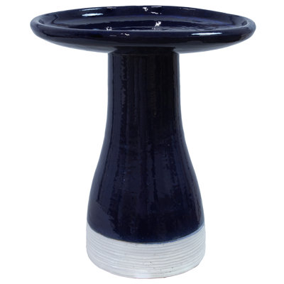 Elegant Outdoor Ceramic Bird Bath - UV/Frost Resistant