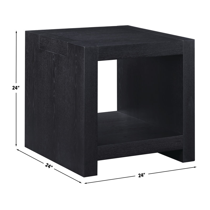 Rickye 24" Wood End Table, Black
