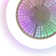 19" White Low Profile Caged Ceiling Fan with Remote Control and Dimmable RGB LED Lights