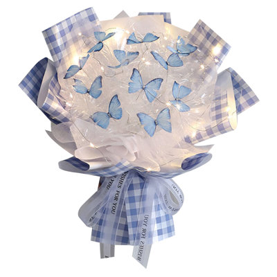 NEW 11pc Butterflies Flower Bouquet Gift Set With LED Light Great Gift Ideas For Valentine's Day, Birthday, Anniversary, Engagement