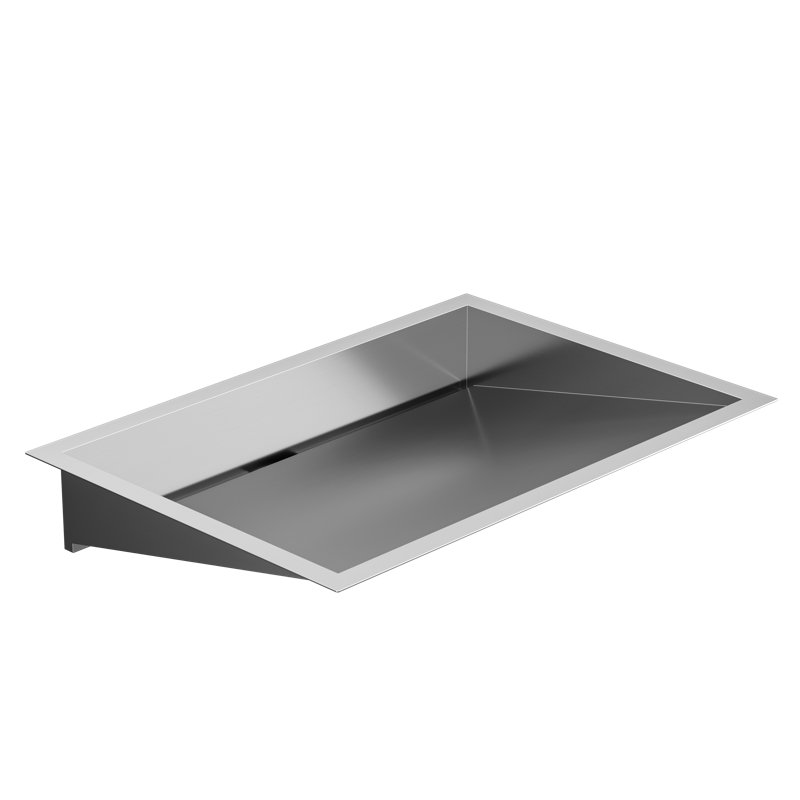 Lavabo de salle de bain encastrable en acier inoxydable 23,6 po x 16,5 po Badeloft ES-UB-04-L-BS en acier inoxydable brossé