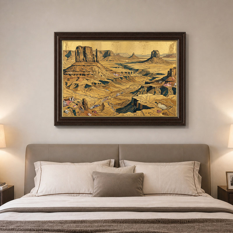 Golden Desert Mesa Rock Formation, impression sur toile, 16"H x 24"W