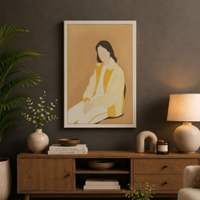 Seated in Stillness Minimalist - Wrapped Canvas