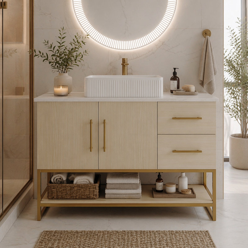 Bathroom Vanity with Top, Chêne