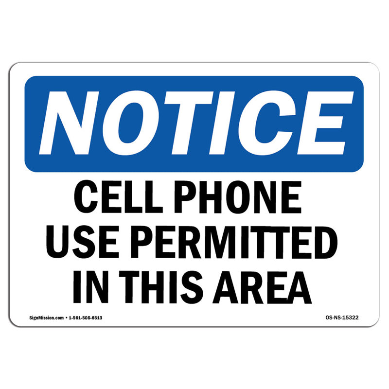 Utilisation de téléphone cellulaire permise dans cette zone
