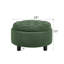 Repose-pieds rond avec rangement de 25 pouces avec plateau, table basse ronde en tissu touffeté moderne avec rangement, repose-pieds rembourré avec plateau amovible pour salon, chambre à coucher, vert foncé-592938060