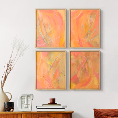 «Peach Bliss I», ensemble de 4 reproductions encadrées
