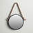 Parowan Dark Brown Iron Framed Round Accent Mirror with Hanging Rope-1040053690