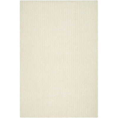 Tapis rectangulaire en laine touffeté à la main couleur crème