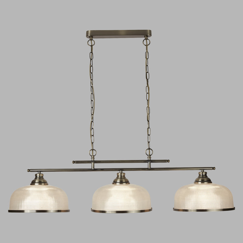 Asner 3-Light Kitchen Island Chandelier, Plated Antique Brass