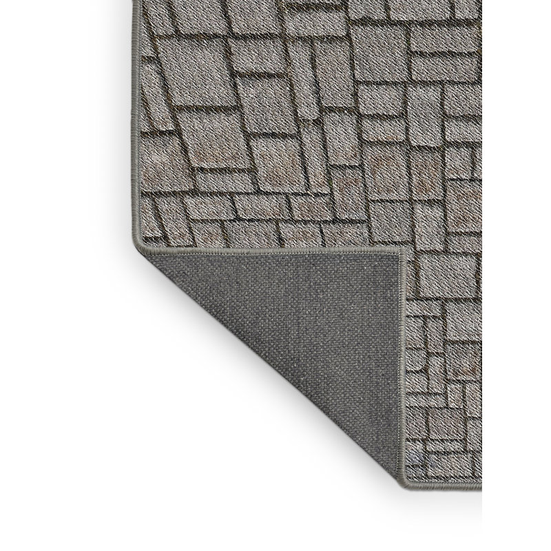 Tapis gris tissé à la machine, Rectangle 8 pi x 10 pi