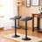 2 Adjustable Black Bonded Leather Seats - Swivel And Lift Mechanism For Easy Adjustment Of 2 Leather-Like Bar Stools Function Different Settings