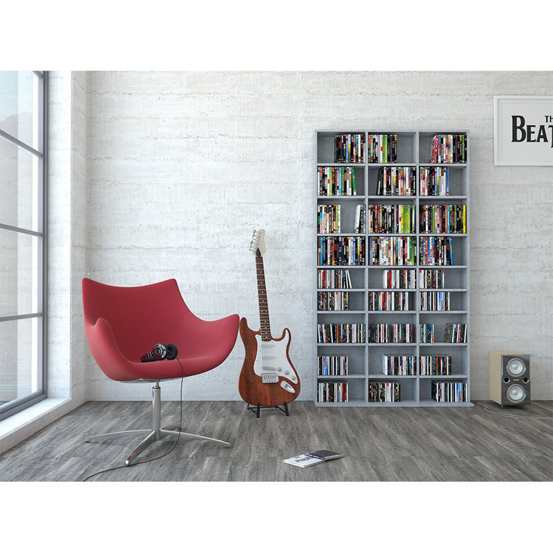 180cm H Media Shelves, Grey concrete
