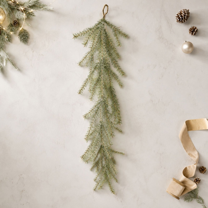 Glitter Pine Hanging Garland 48"