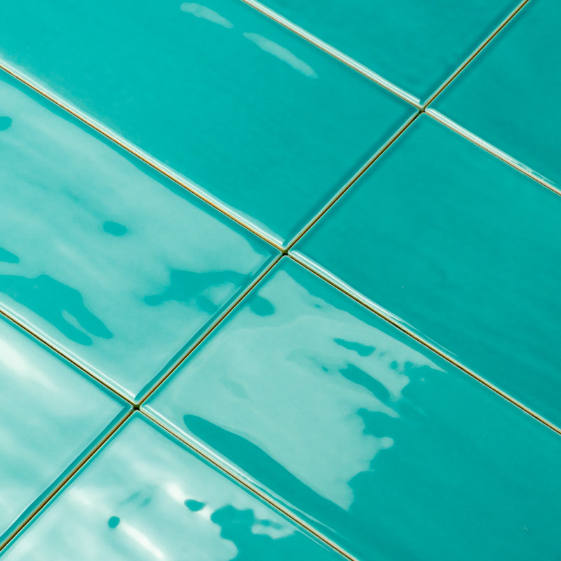 Carreau de mur de métro 4 po x 8 po Jade, Turquoise