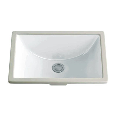 Allora USA 13.75'' White Porcelain Rectangular Bathroom Sink with Overflow