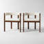 Ensemble de 2 fauteuils de salle à manger rembourrés avec dossier découpé inspiré du tonneau, assise confortable généreusement rembourrée, structure robuste et durable
