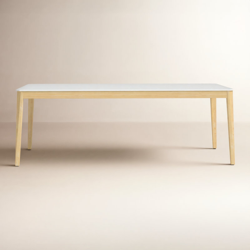 Alvine Solid Wood Base Dining Table, White, 30" H x 67" L x 40" W