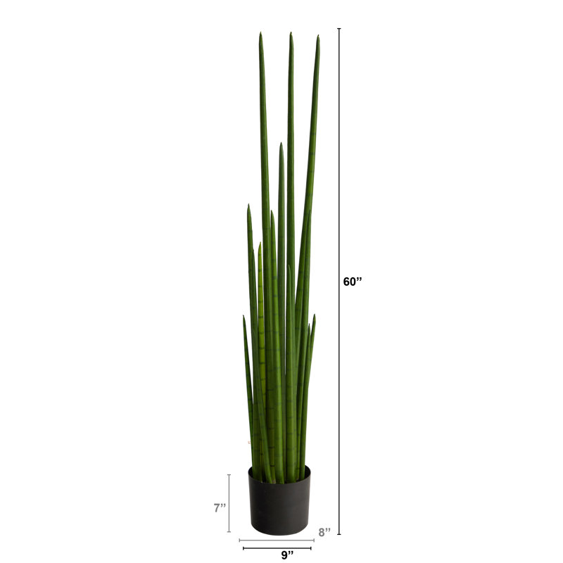 Snake artificiel en pot, H 60 po x l 9 po x P 9 po
