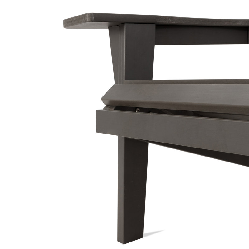 Chaise Adirondack en plastique / résine Palmea avec repose-pieds, Gris