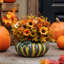 Pot de fleurs citrouille en résine pour l'Halloween, décoration automnale, pot de fleurs décoratif pour l'intérieur et l'extérieur, plantes grasses, ornement de maison