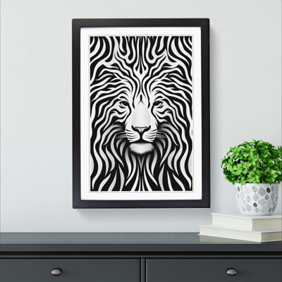 Tiger Op No.2 - Single Picture Frame Print on Wood