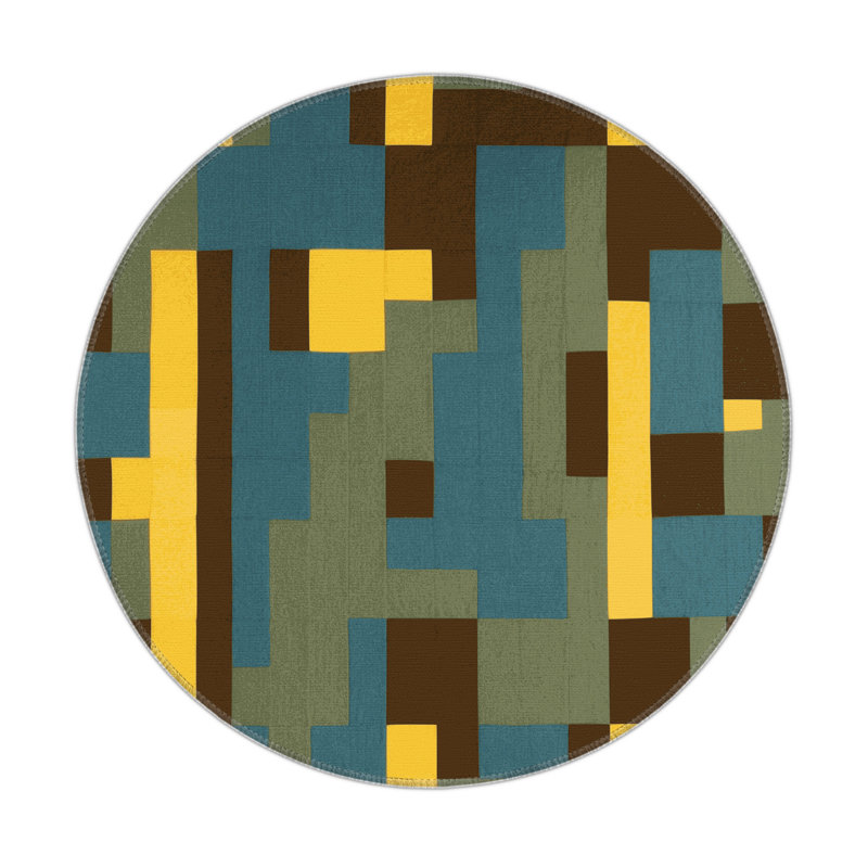 Tiled Landscapes Indoor And Outdoor Area Rug, Round 5'