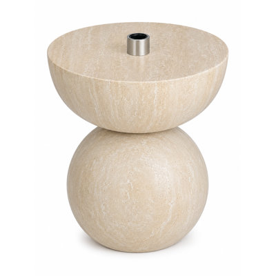 Travertine Rounded Umbrella Base Side Table