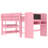Twin Loft Bed with Desk, Storage Bookcases, Drawers & Blackboard, Solid Wood Kids Loft Bed, Pink-2060087169-2060087170