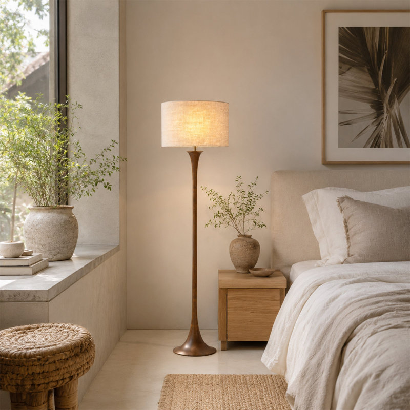Lampe sur pied Soraya - Noyer, Brown