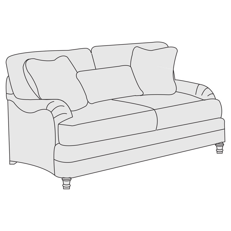 Tarleton 69.5" Recessed Arm Loveseat with Reversible Cushions, Dorado Snow Crypton® Chenille 5558-000, Antique Gold