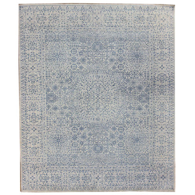 Tapis unique de 8 pi x 10 pi beige / bleu One-of-a-Kind