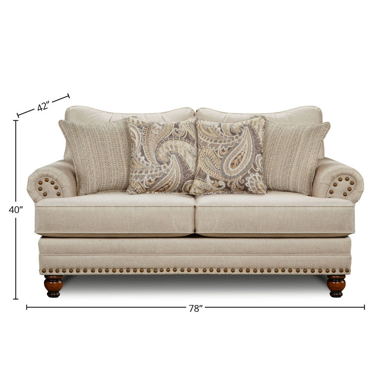 Causeuse rembourrée Pelotas, 100 % polyester beige