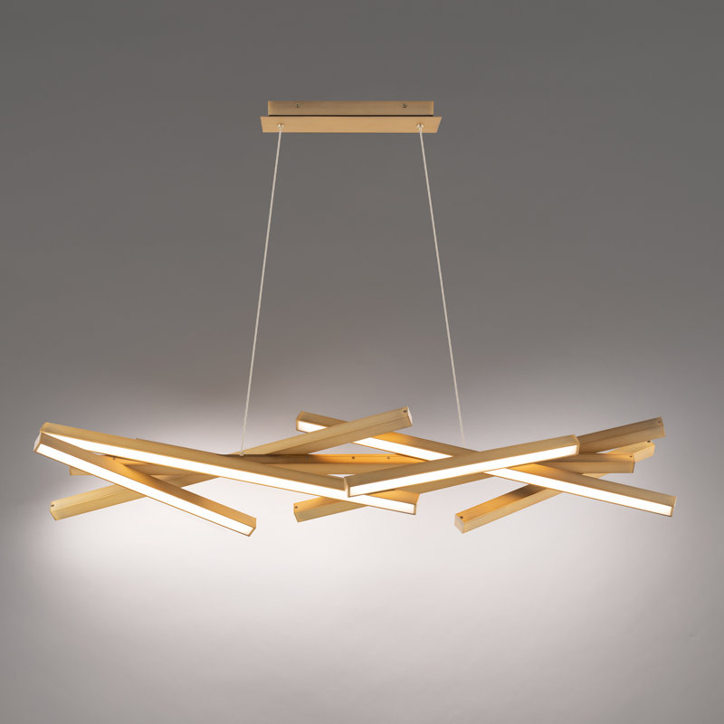 Parallax LED Dimmable Linear Pendant 3000K, Antique Brass, 10.88" H x 42" W x 10.63" D