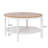 Vintage Brown Round Farmhouse Coffee Table, 2-Tier Storage-572233948-603608885