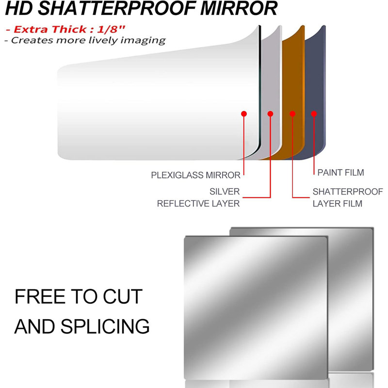 Draps de miroir flexibles 8 "x 8"