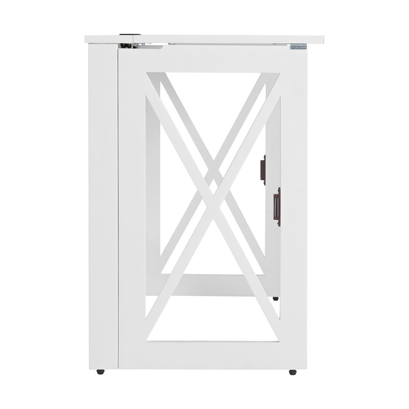 Bureau pliant en bois / acier Stakmore avec bloc d'alimentation, structure, Blanc