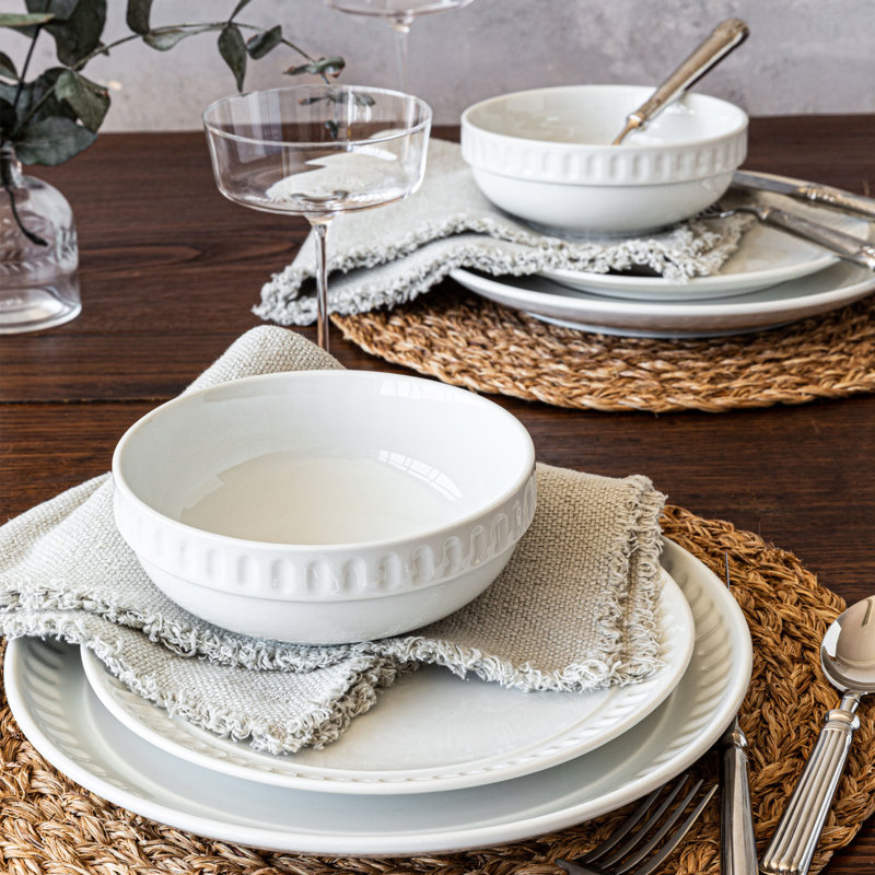 Ryder Porcelain China Dinnerware - Set of 24