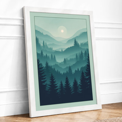 Mountains at Dusk Scandinavian - Framed Print